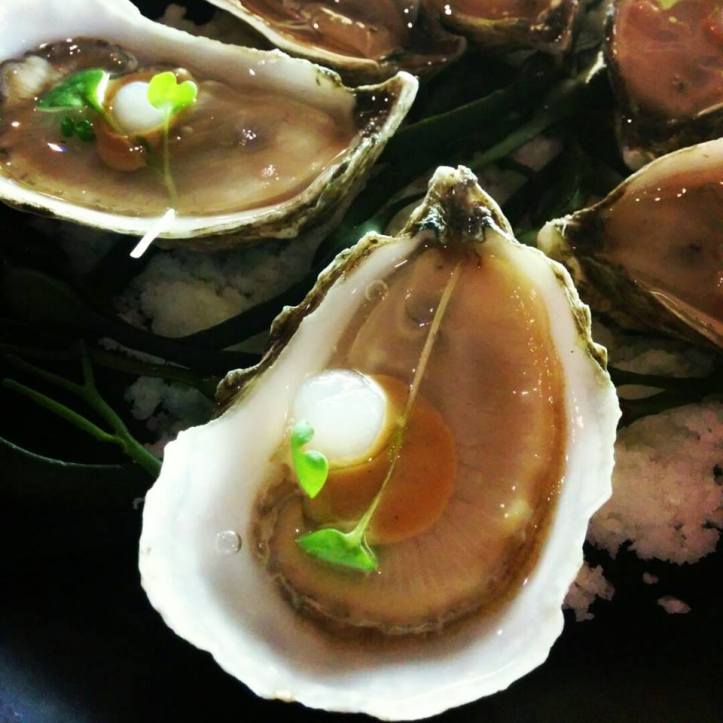 Harbour point oyster, smoked sherry "pearl", roasted shallot mignonette